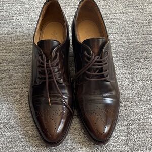Classic Women's Dark Brown Leather Derby Oxfords